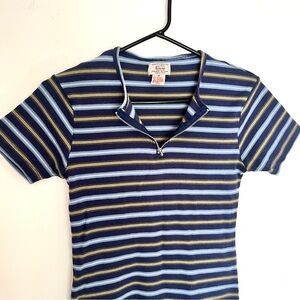 Vintage Ribbed Short Sleeve Cropped Tee